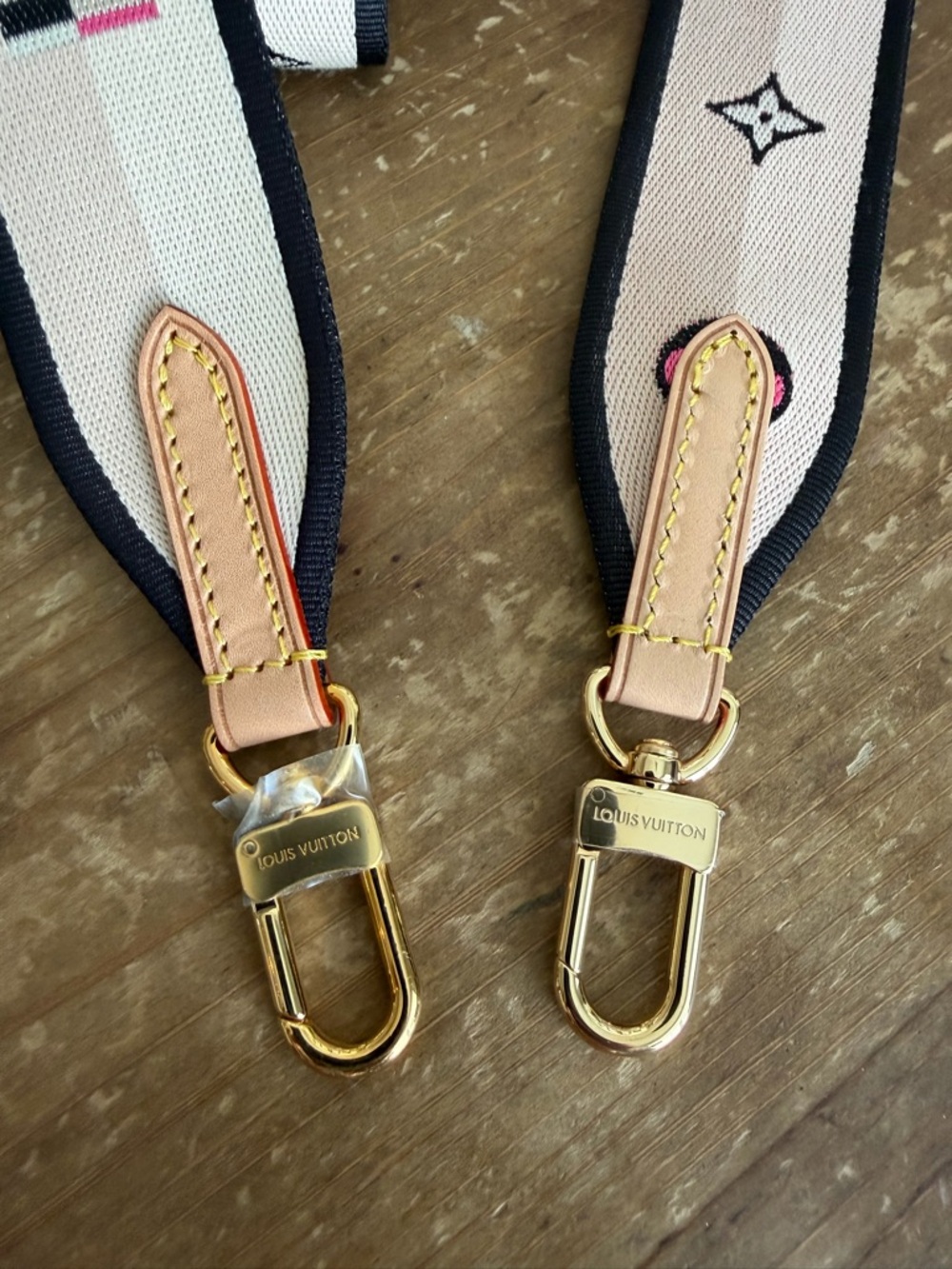 Louis Vuitton Adjustable pink black tan fabric bandouliere crossbody strap - Picture 2 of 4